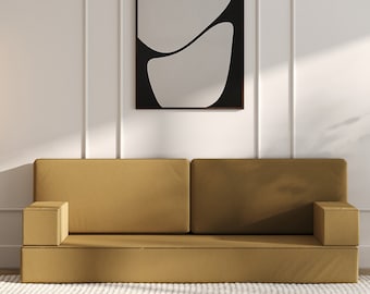 Modular Floor Sofa, Custom Sectional Couch, Convertible Seat Bed