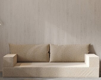 Velvet Floor Sofa, Reading Corner Lounger, Pouf Ottoman Set