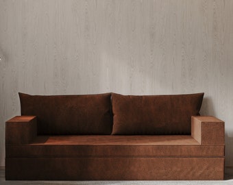Sofá modular de suelo, sofá seccional personalizado, asiento cama convertible