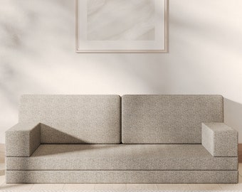 Linen Fabric Floor Sofa – Arabic Moroccan Seating, Yoga Bed