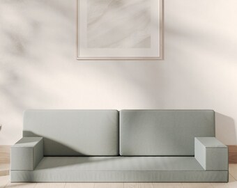 Sofá modular de terciopelo para suelo, conjunto de cojines para rincón de lectura