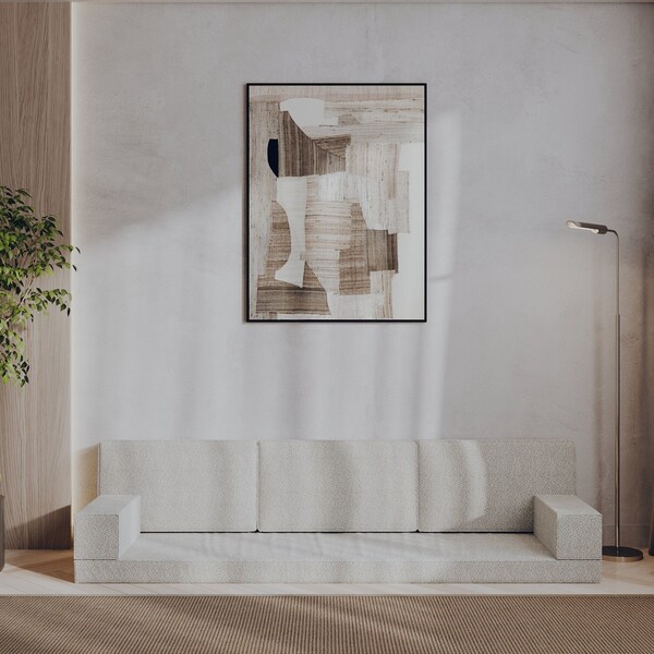 94.5" Customizable Living Room Sofa – Turkish Floor Sofa, Arabic Sofa Set, Meditation Cushion, Arabic Floor Seating, Stylish Home Furniture