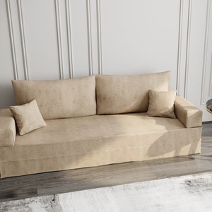 Transformeerbare Arabic Floor Sofa, Bed Conversie, 5 Hoogtes, Schuim gevuld, Wasbare hoezen, Multi-configuratie opties, Aanpasbare Sofa