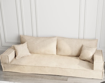 Sofá cama de 75" con suelo de espuma personalizable - Funda lavable