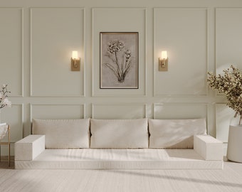 94.5" Customizable Floor Cushion Couch – Floor Sofa, Floor Couch, Custom Bench Cushion, Large Floor Cushion, Arabic Floor Seating