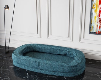 Orthopedic Oval Dog Bed | Washable Fabric Cover, Custom Colors