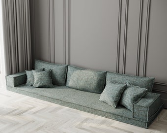 Arabic Floor Sofa Set | Washable Modular Couch, Custom Seating