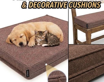 Lit orthopédique personnalisable en mousse à mémoire de forme pour chien avec housse lavable pour caisses et meubles