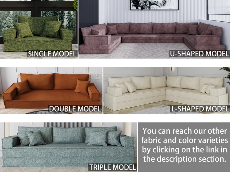 94.5 Modular Floor Seating Sofa, Customizable Floor Sofa , Multi-Color Foam Sofa, Washable Covers, Various Sizes image 2