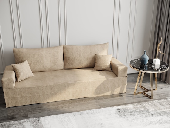 Transformable Arabic Floor Sofa Bed, Foam Filled, Washable Covers