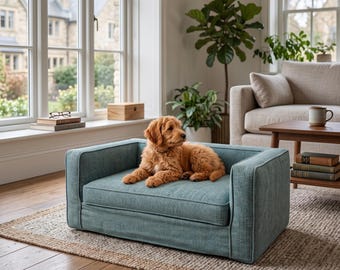 Custom Orthopedic Dog Bed, Luxury Pet Sofa, Washable Pet-Friendly Fabric