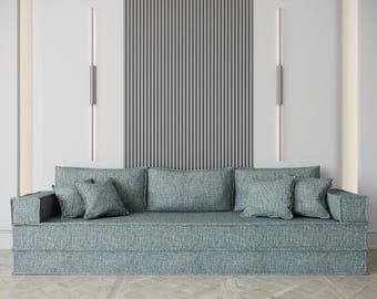 Kids Playroom Floor Sofa | Customizable Modular Couch with Washable Cover