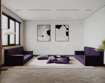 Sofá de suelo modular, asientos de suelo a medida, cama de asiento para habitación infantil, rincón de lectura, sala de estar moderna