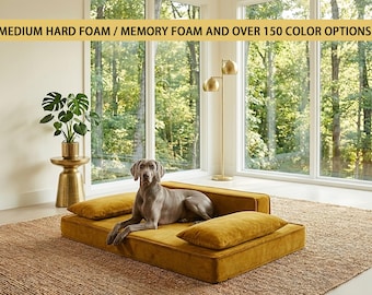 Memory Foam Option with Zippered Cover Washable Pet Bed, Dog and Cat Bed
