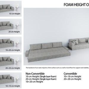 Transformable Arabic Floor Sofa Bed, Foam Filled, Washable Covers image 4