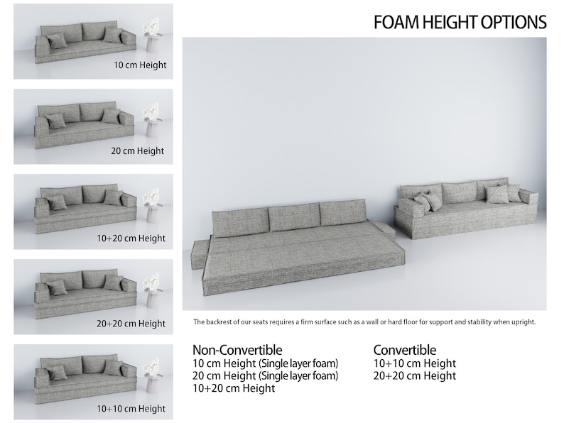 Transformable Arabic Floor Sofa Bed, Foam Filled, Washable Covers image 4