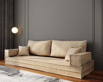 Multifunctional Reading Corner Sofa, Velvet Large Floor Cushion, Pouf Ottoman for Relaxation, Adult Bean Bag Chair & Footrest Chair