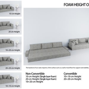 Modular Floor Sofa, Custom Floor Seating, Floor Sectional, Seat Bed for Kids Room, Reading Nook, Modern Living Room L Shaped or U Shaped image 4