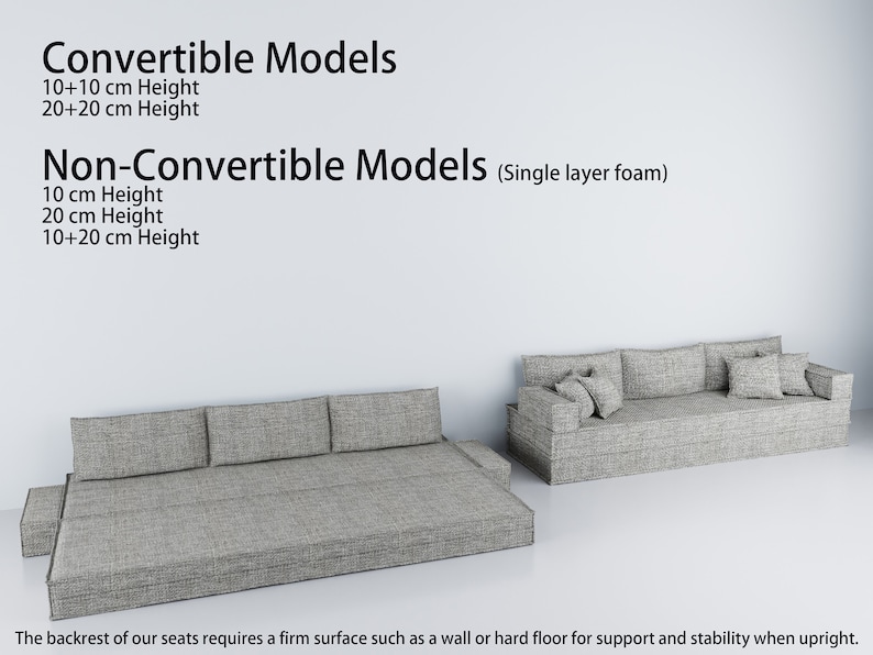 94.5 Modular Floor Seating Sofa, Customizable Floor Sofa , Multi-Color Foam Sofa, Washable Covers, Various Sizes image 5