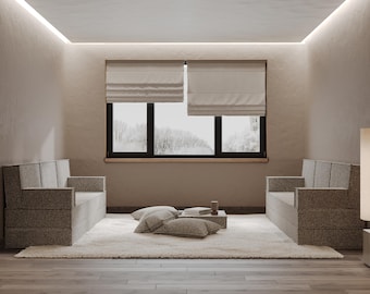 Kids Floor Sofa Set | Foldable 3-Seater Sofas & Ottoman, Washable Covers