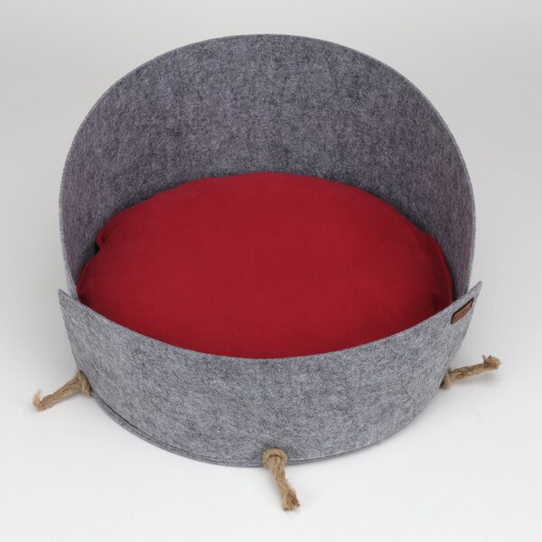 Cat Bed Combined With Wicker Threads For Dogs Puppy Pets - Pet Bed Comes With a Pillow Gift - 3 PC Included in Package
