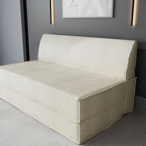 Triple Floor Cushion Couch - Modular Sofa Set, Unfolds into Bed, Customizable 100 Colors, Living Room Floor Sofa, Comfortable Sectional Sofa