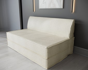 Triple Floor Cushion Couch – Modular Sofa Bed, 100 Colors