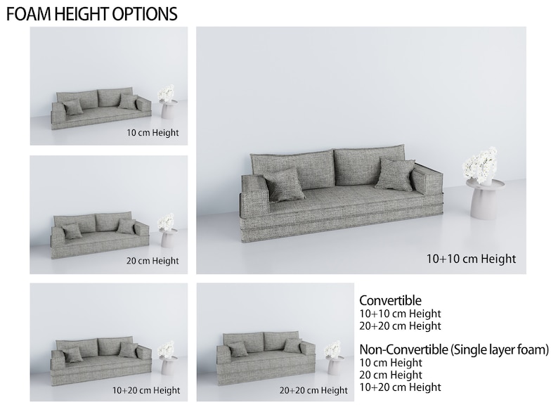 94.5 Modular Floor Seating Sofa, Customizable Floor Sofa , Multi-Color Foam Sofa, Washable Covers, Various Sizes image 4