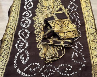 Black gharchola Georgette saree for festival wear