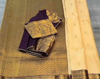 Pure silk  handloom Kanchi saree for wedding