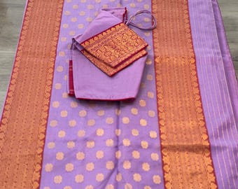 Pure katan silk handloom Chanderi  saree for wedding, festivals, party