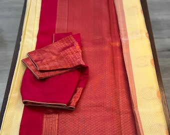 Pure silk handloom Kanchi saree for wedding