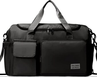 Große Weekend Duffle Reisetasche Gepäck Wochenende GYM Sport Seesack Schwarz