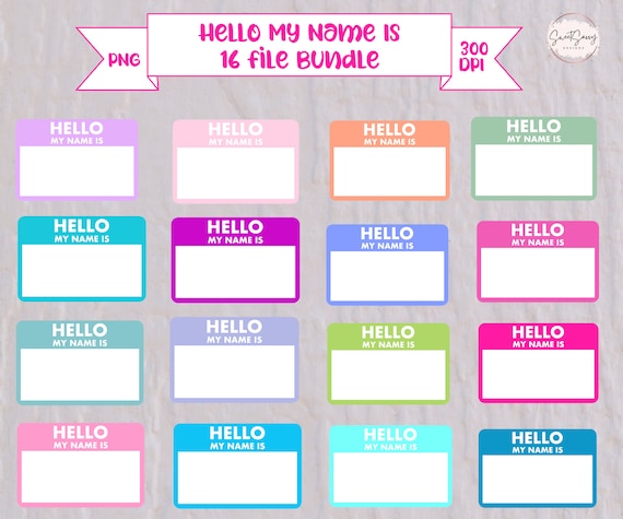 Hello My Name Is PNG Svgtransparent Background 300 DPI - Etsy