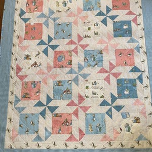 Peter Rabbit quilt, gender neutral baby quilt, baby quilt, handmade baby quilt, baby shower gift, nursery gift, keepsake quilt