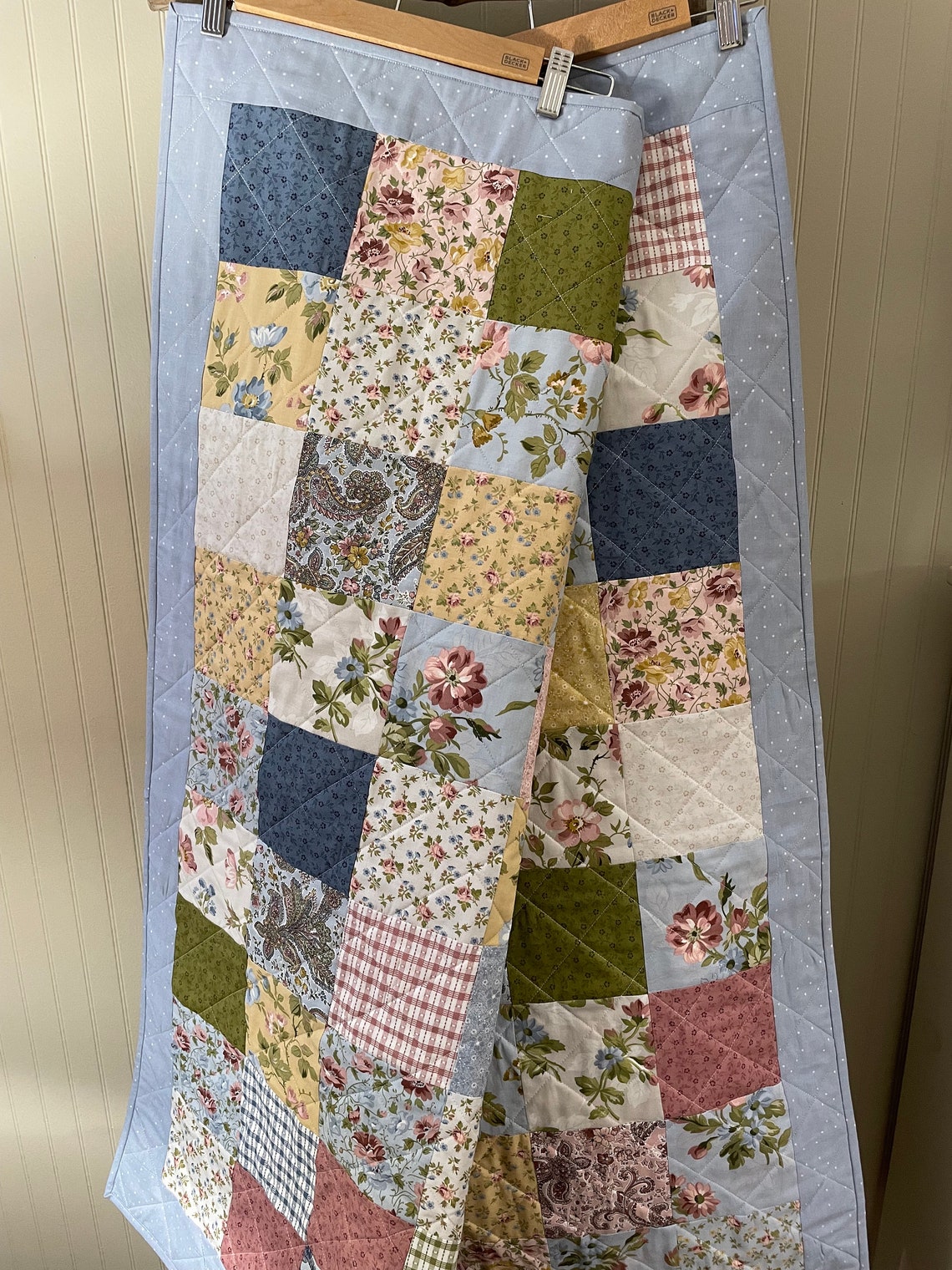 Baby Girl Quilt, Handmade Baby Girl Quilt, Floral Baby Quilt, Toddler Quilt, Patchwork Baby