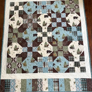 Handmade Woodland Baby Quilt: Nursery Decor, Keepsake Gift