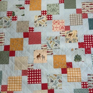 farm baby quilt, gender neutral baby quilt, handmade baby quilt, nursery gift, crib quilt, keepsake baby quilt, baby shower gift, baby gift
