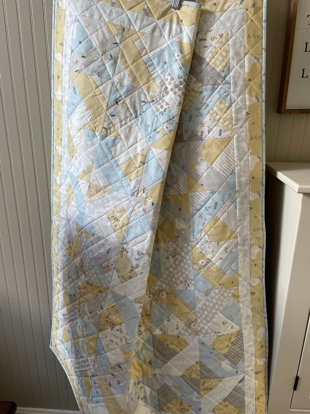 Gender Neutral Baby Quilt, Handmade Baby Quilt, Duckling Baby Quilt