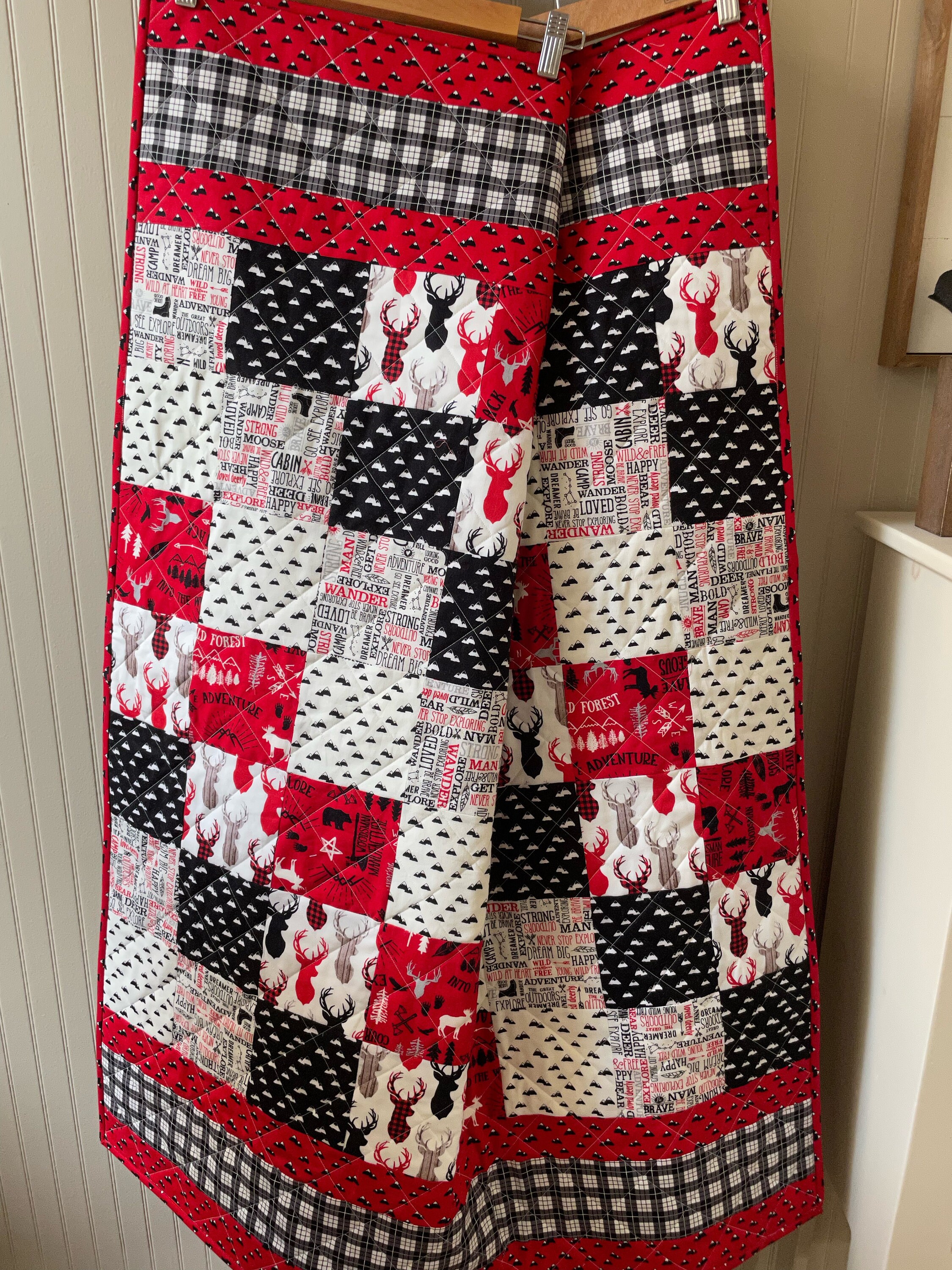 Baby Boy Quilt, Handmade Baby Quilt, Outdoorsy Baby Quilt, Modern Baby