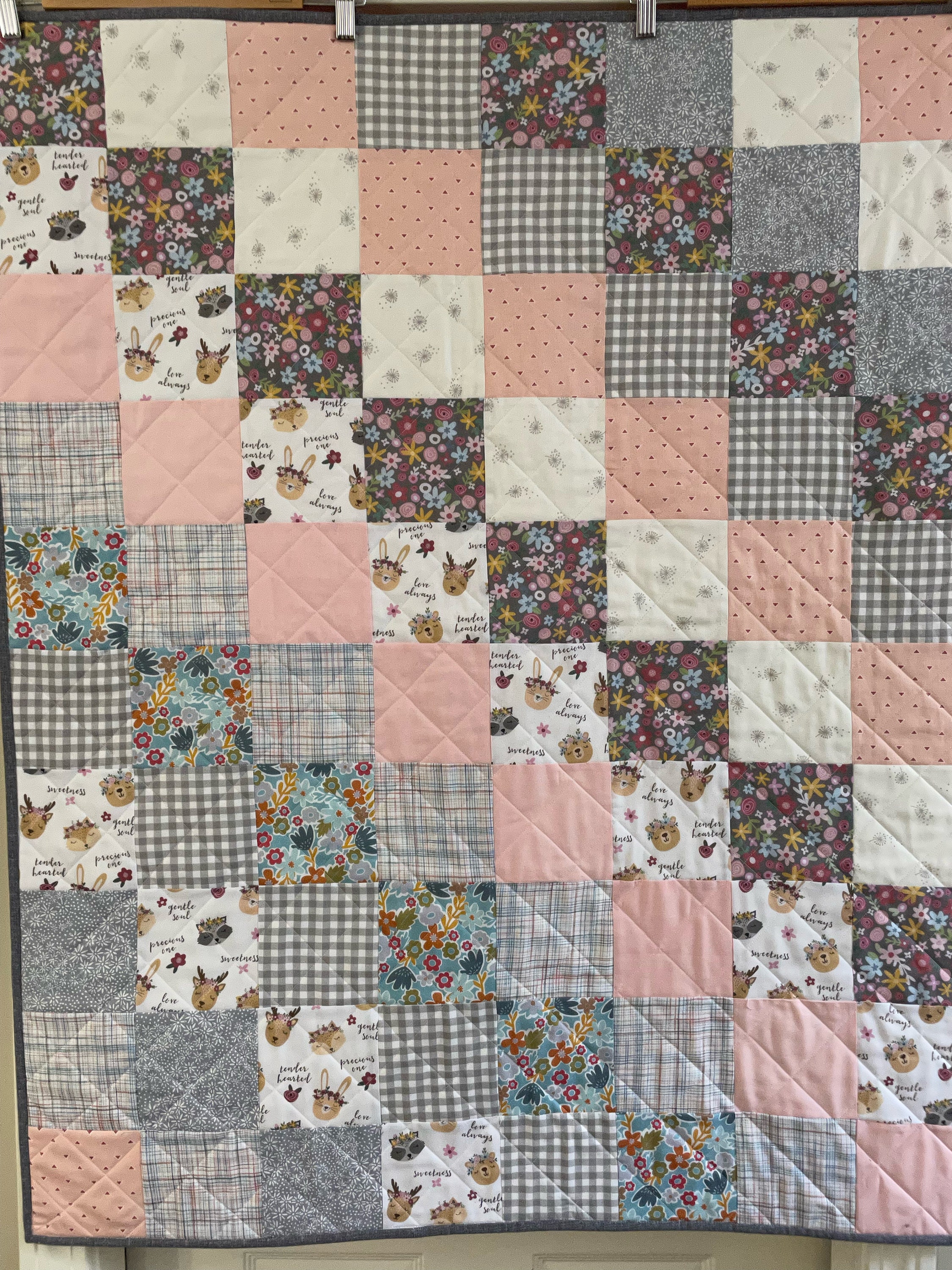 Boho Baby Quilt, Baby Girl Quilt, Handmade Baby Quilt, Keepsake Baby Quilt, Toddler Quilt, Pink