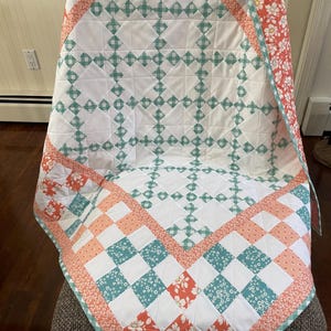baby girl quilt, handmade baby quilt, toddler quilt, patchwork baby quilt, baby shower gift, nursery gift, keepsake baby quilt, crib quilt