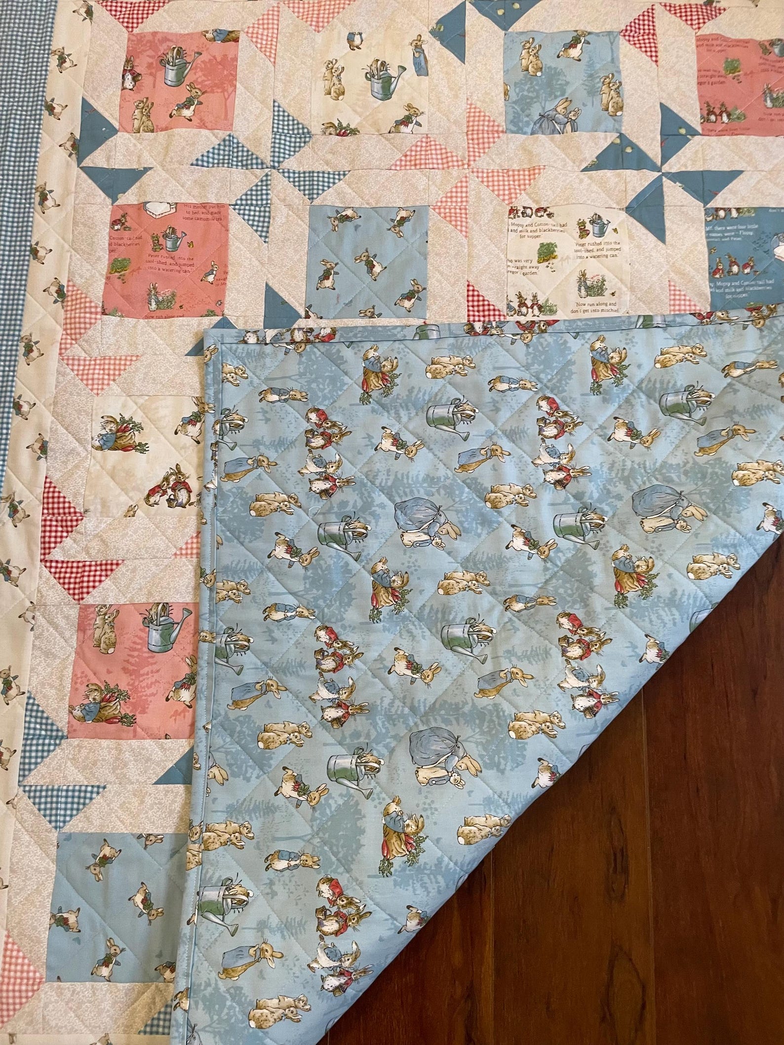 Peter Rabbit Quilt, Gender Neutral Baby Quilt, Baby Quilt, Handmade ...