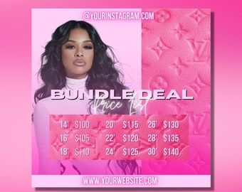 Editable Bundle Deal Flyer | DIY Client Review Boutiques Hair Lash Tech Nails MakeUp Cosmetics Lashes Stylist Salons Canva
