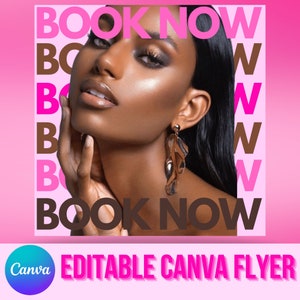 Book Now Flyer|Book Now Flyer Boutiques Hair Lash Tech Nails MakeUp Cosmetics Lashes Stylist Salons New Years Social Media