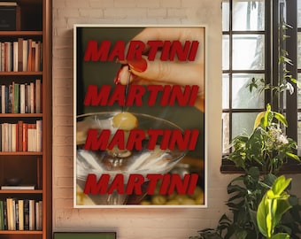 Art mural martini sale, affiche cocktail, art mural martini rétro, art cocktail vintage, affiche de chariot de bar, affiche d'art mural de cuisine, art mural d'appartement