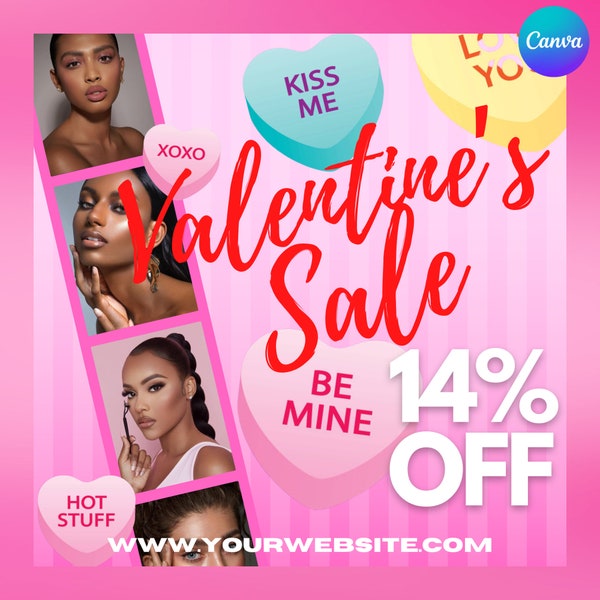 Valentines Day Flyer|February Flyer Boutiques Hair Lash Tech Nails MakeUp Cosmetics Lashes Stylist Salons V-Day Sale Book Now Flyer