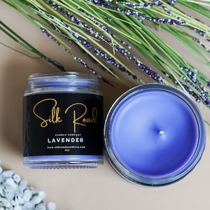 Lavender Scented Candle | 100% Natural Soy Coconut Wax | Essential Oil | Non-Toxic | No Headache | Clean Burning | Hand poured in Virginia