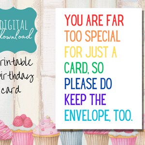 PRINTABLE Birthday card, for anyone, funny, humor, downloadable, digital