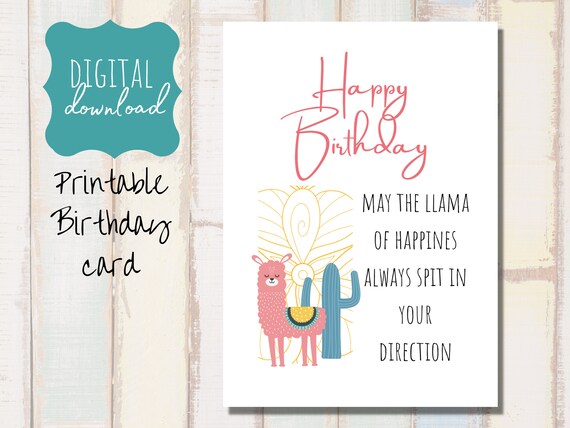 PRINTABLE Birthday Card Birthday Card Digital Card Blank | Etsy